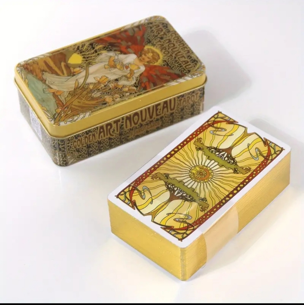 Gilded Art Noveau Golden Tarot 78 Card Deck NWT